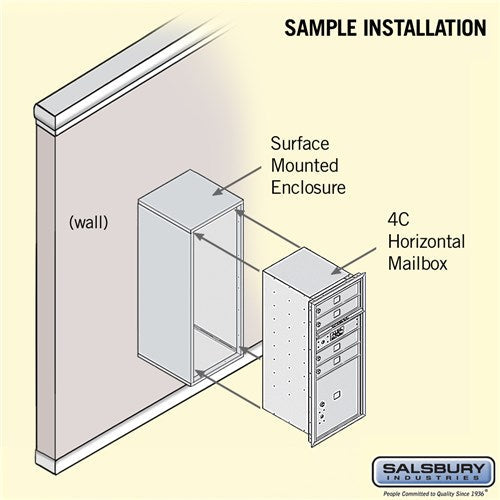10-Door Surface Mounted 4C Horizontal Mailbox with Parcel Locker