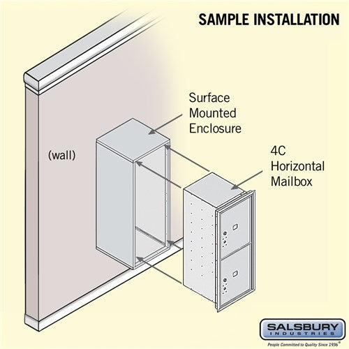 10-Door Surface Mounted Parcel Locker with 2 Parcel Lockers, Aluminum, USPS Access
