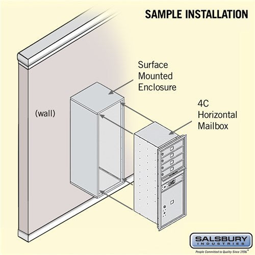 11 Door High Surface Mounted 4C Horizontal Mailbox with Parcel Locker in Aluminum