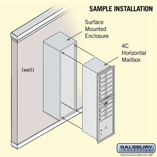 Maximum Height Surface Mounted 4C Horizontal Mailbox with Parcel Lockers