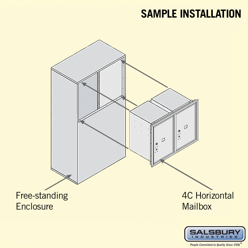 6 Door Free-Standing Parcel Locker with 2 Parcel Lockers in Aluminum for USPS Access
