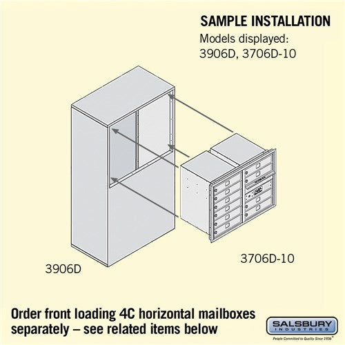 Free-Standing Enclosure for Double Column Mailbox Unit - Aluminum