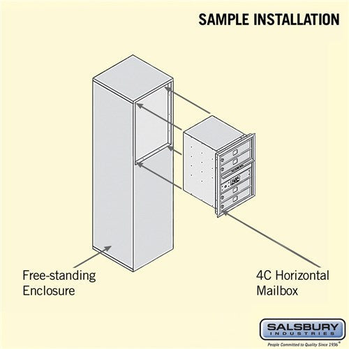6 Door High Free-Standing 4C Horizontal Mailbox with USPS Access