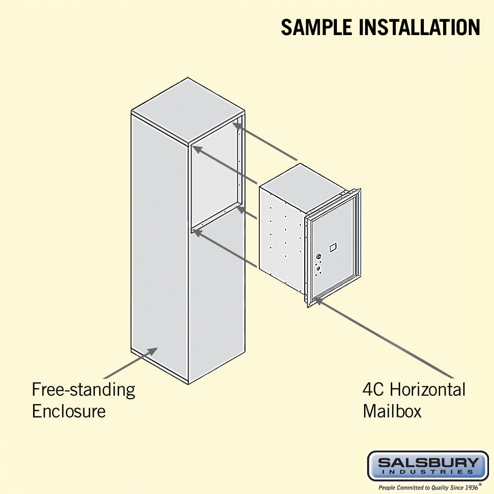 6 Door High Free-Standing 4C Horizontal Parcel Locker with Private Access