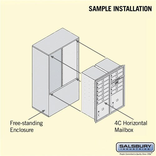 10 Door High Free-Standing 4C Horizontal Parcel Locker with 4 Parcel Lockers in Bronze with USPS Access