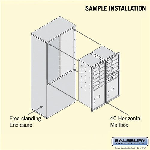 11-Door Free-Standing 4C Horizontal Mailbox with Parcel Lockers and USPS Access