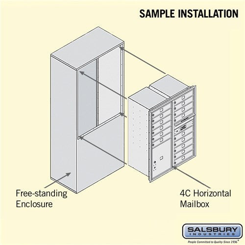 11 Door High Free-Standing 4C Horizontal Mailbox with 15 Compartments and Parcel Locker in Bronze