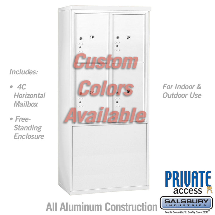 Free-Standing 4C Horizontal Mailbox Unit with Parcel Lockers