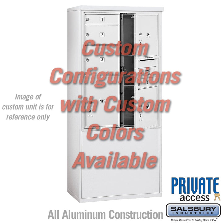 Free-Standing 4C Horizontal Mailbox Unit - 11 Door High, Double Column, Custom Color, Front Loading, Private Access