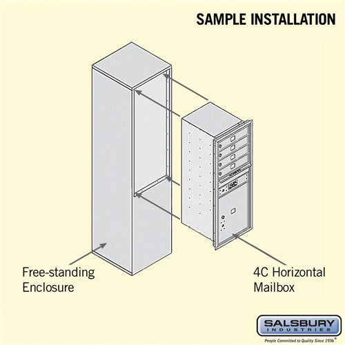 11-Door Free-Standing Mailbox with Parcel Locker, Aluminum, Private Access