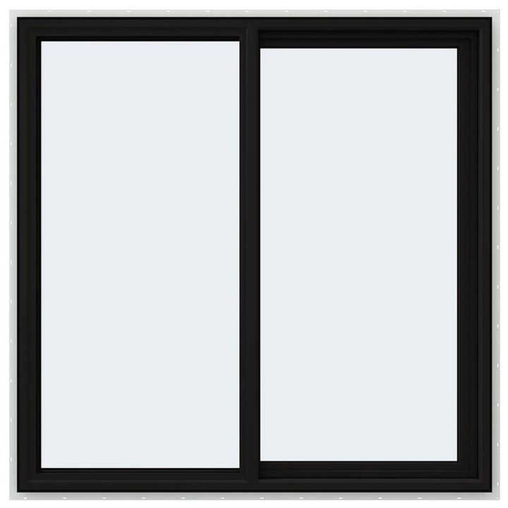 JELD-WEN FiniShield V-4500 59-1/2-in x 47-1/2-in x 3-in Jamb Right-operable Vinyl Black Sliding Window Full Screen Included