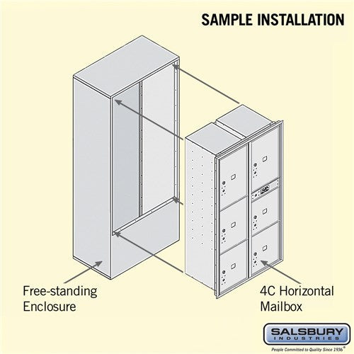 Maximum Height Free-Standing Parcel Locker with 6 Compartments in Bronze