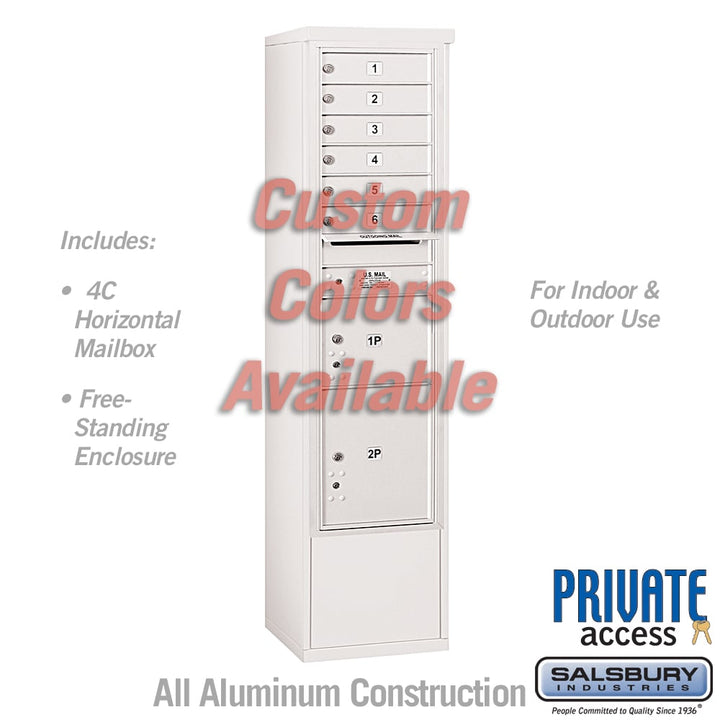 Free-Standing 4C Horizontal Mailbox Unit with Customizable Options