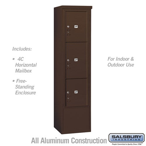 Maximum Height Free-Standing Parcel Locker with 8 Compartments in Bronze