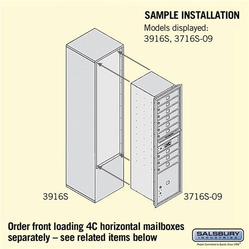 Free-Standing Enclosure for Double Column Mailbox Unit - Bronze