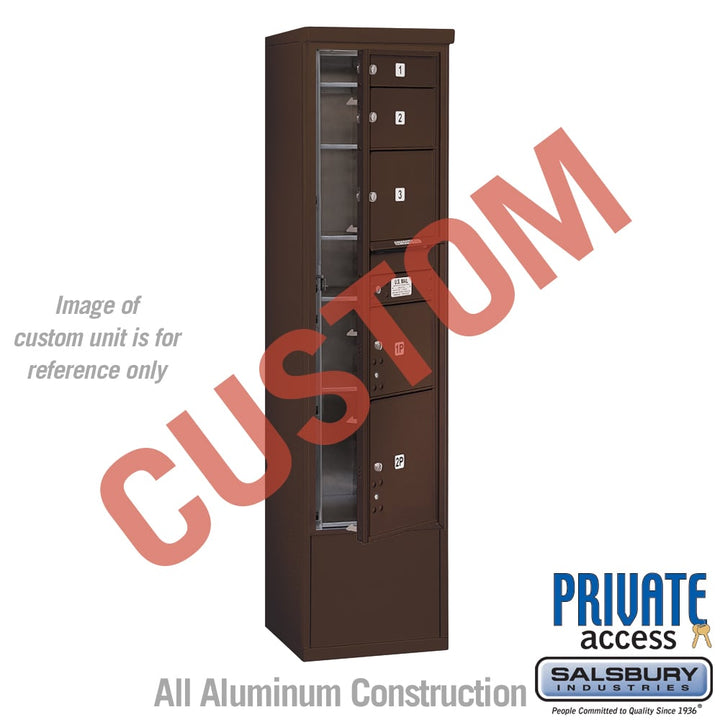 Free-Standing 4C Horizontal Mailbox Unit - Maximum Height - Bronze - Front Loading - Private Access