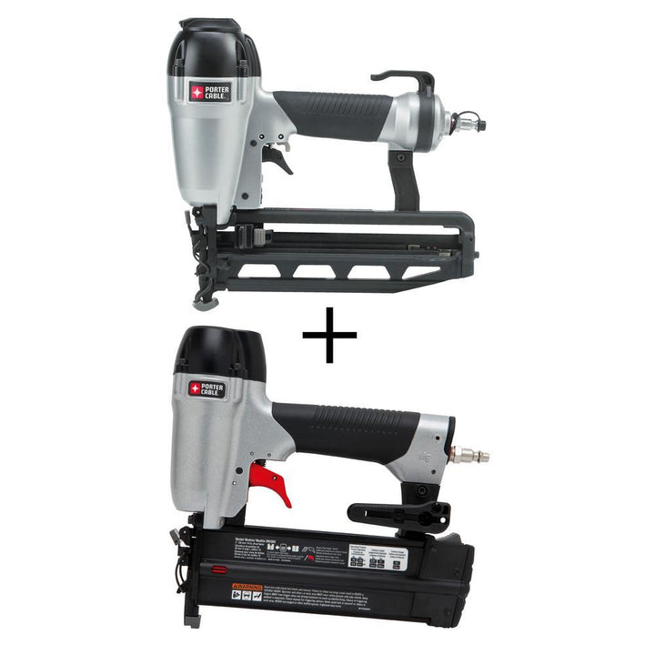 Pneumatic 16-Gauge 2-1/2 in. Nailer Kit with Bonus 18-Gauge Brad Nailer Kit - Super Arbor