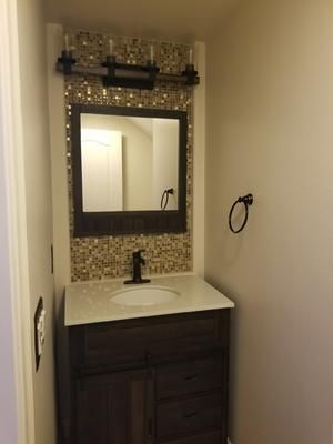 Style Selections Morriston 30-in Distressed Java Single Sink Bathroom Vanity with White Engineered Stone Top