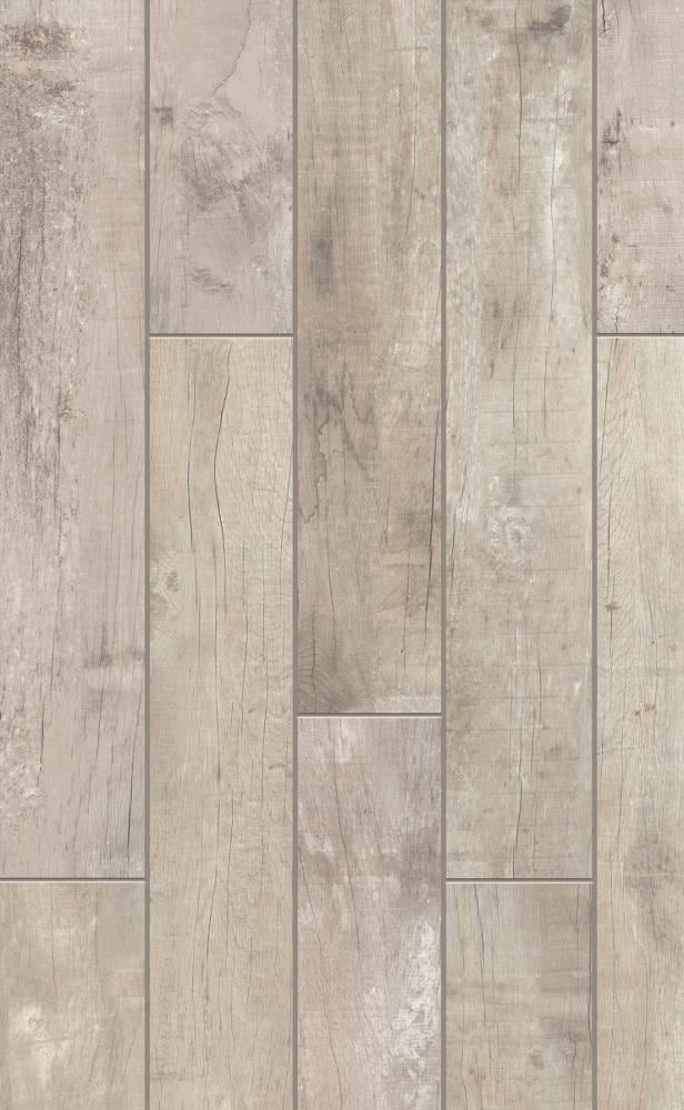 Style Selections Sahalee Natural 8-in x 48-in Glazed Porcelain Wood Look Tile