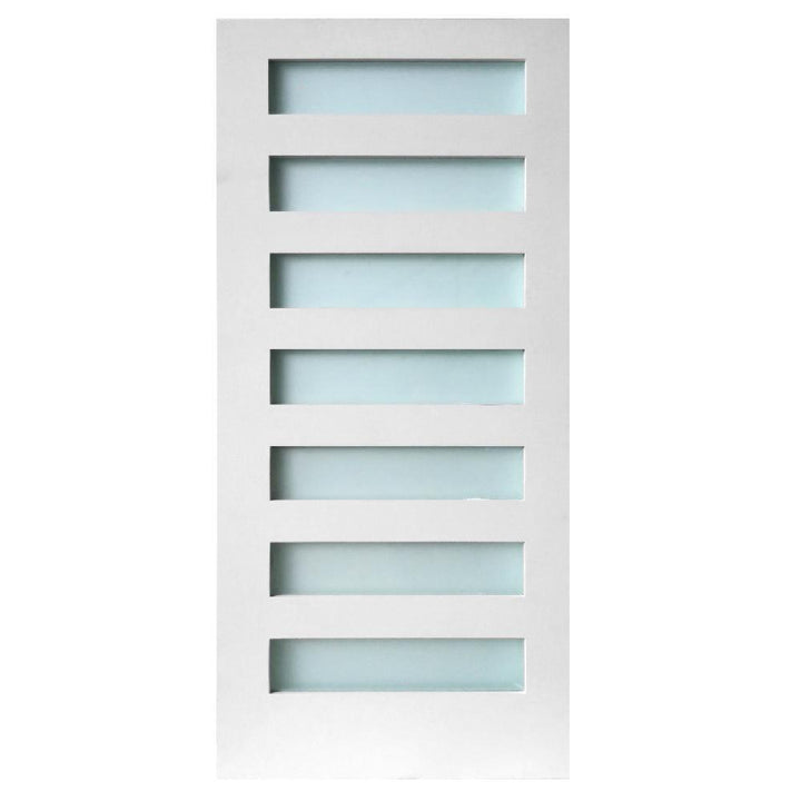 24 in. x 80 in. 7-Lite Satin Etch Primed Solid Core MDF Interior Door Slab - Super Arbor