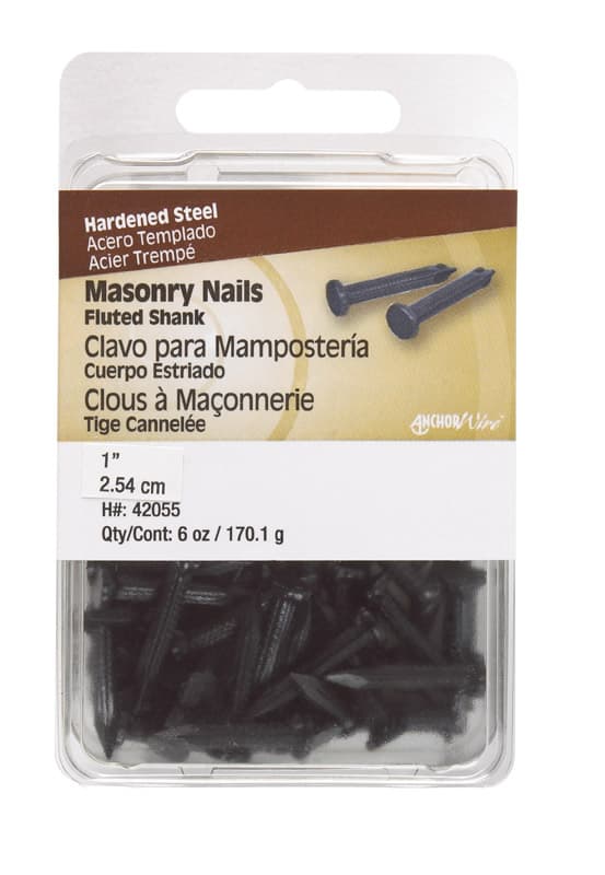 Hillman 1 in. Masonry Steel Nail, Flat Head, Fluted Shank, 6 oz Pack