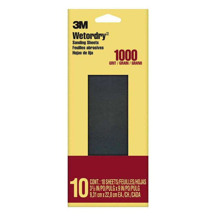 3M 3.7 in. x 9 in. Ultra Fine 1000-Grit Sheet Sandpaper (10-Sheets/Pack)