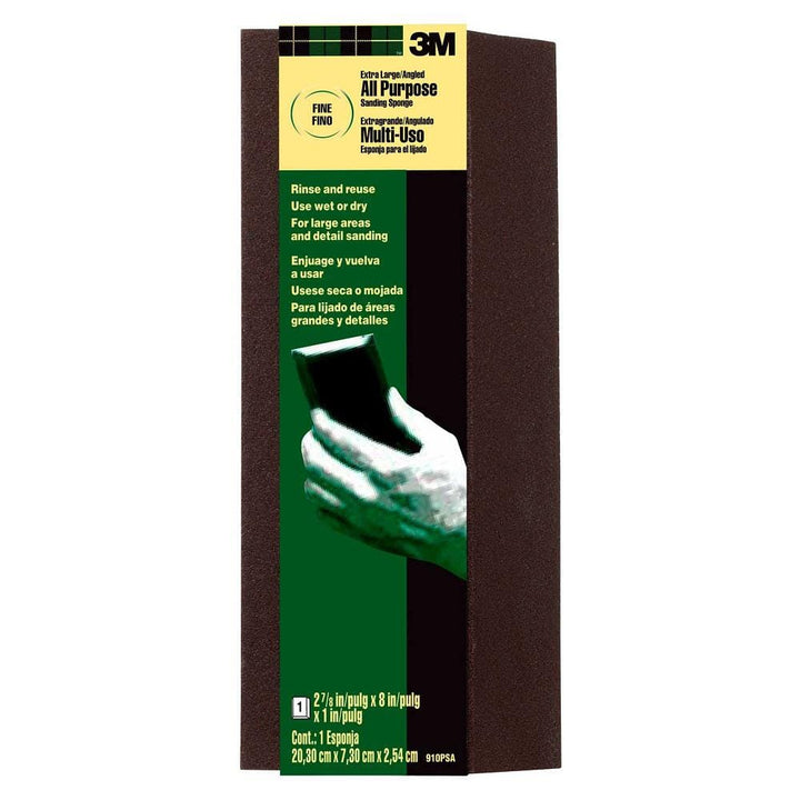 3M Pro-Pad 2.87 in. x 8 in. x 1 in. Fine and Medium, 120 Grit, Extra Large Single Angle Sanding Sponge