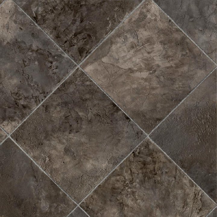 IVC Marina Grey Tile Residential Vinyl Sheet, Sold by 13.2 ft. Wide x Custom Length - Super Arbor