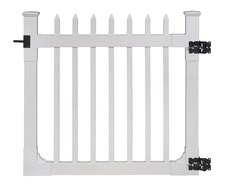 WamBam Fence 4-ft H x 4-ft W White Vinyl Flat-top Fence Gate Kit (Unassembled)