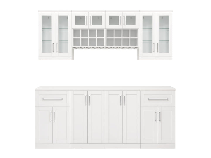 NewAge Products Home Bar 84-in x 85-in White Rectangle Bar Cabinet