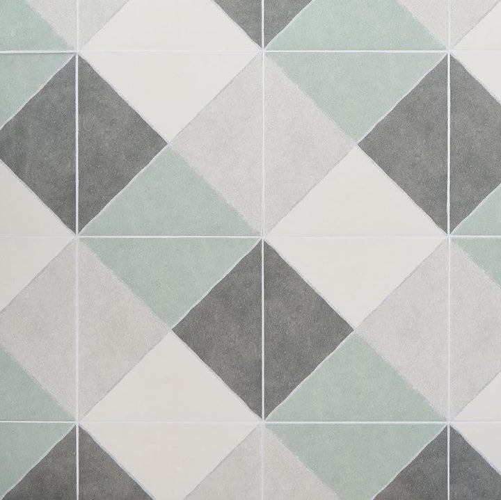 Artmore Tile Tarantino Sage 9-in x 9-in Glazed Porcelain Encaustic Floor and Wall Tile product image