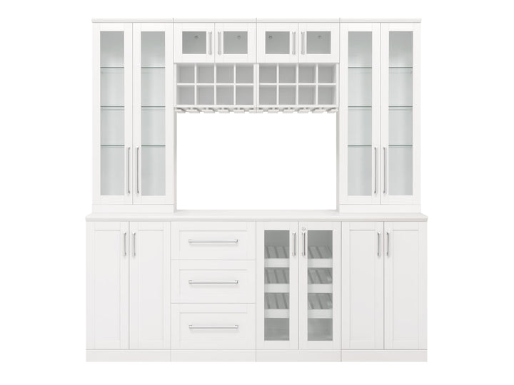 NewAge Products Home Bar 84-in x 85-in White Rectangle Bar Cabinet