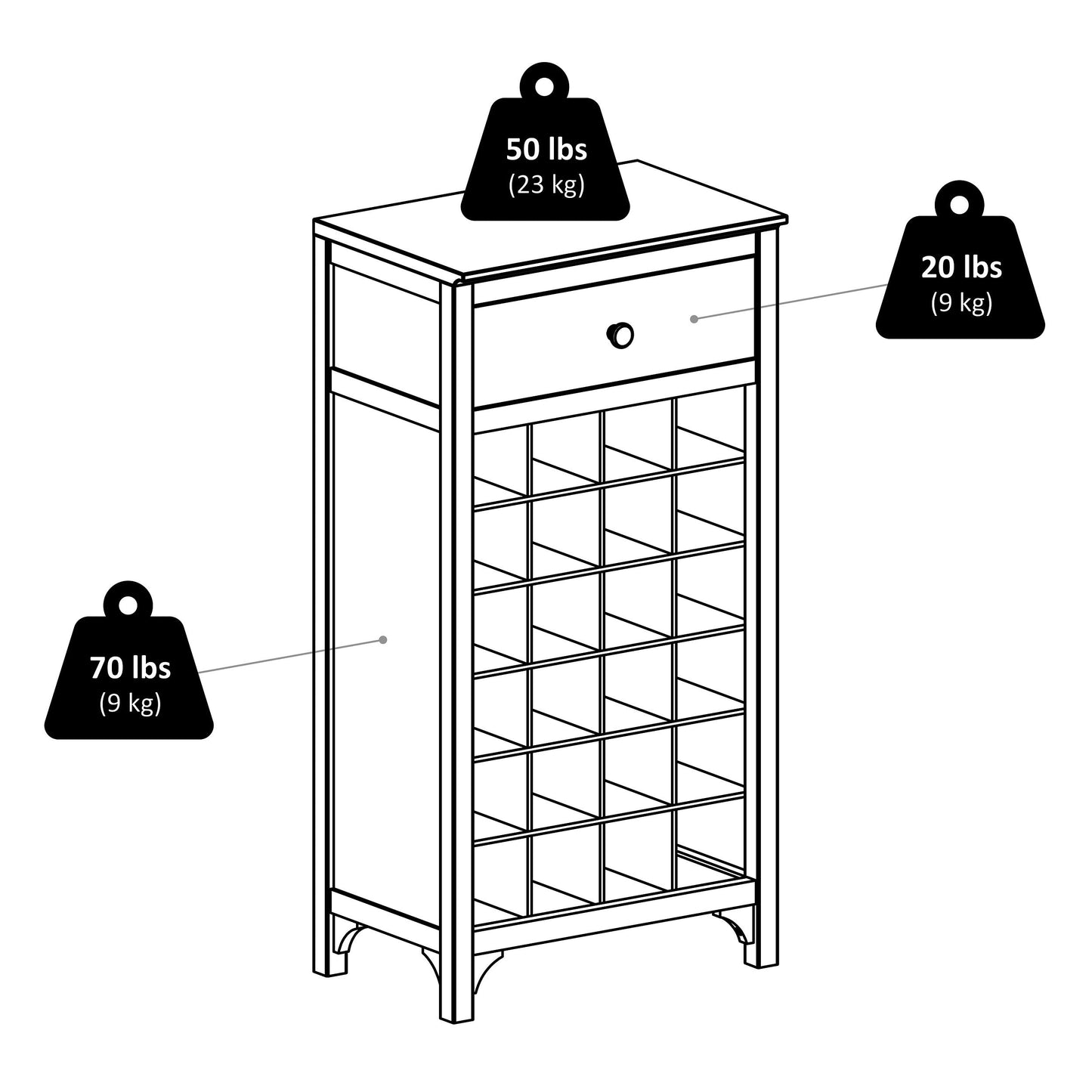 Winsome Wood 24-Bottle Espresso Wood Wine Cabinet