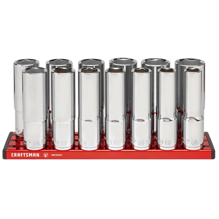 Craftsman V-Series 1/2 in. Drive SAE 6 Point Deep Socket Set, 13 pc
