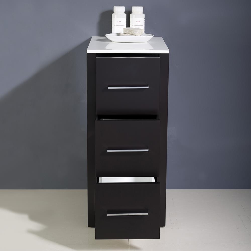 Fresca Torino 12-in x 28.13-in x 17.75-in Espresso Freestanding Linen Cabinet