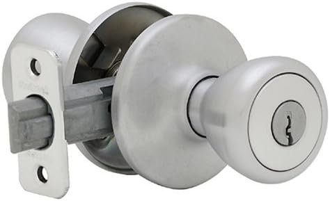 Kwikset Tylo Satin Chrome Entry Knob, ANSI/BHMA Grade 3, Fits 1-3/8" to 1-3/4" Doors