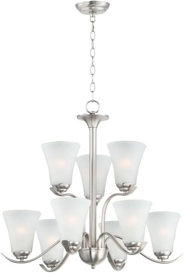 Maxim Lighting Vital 9-Light Chandelier, 26" W x 25" H, Satin Nickel