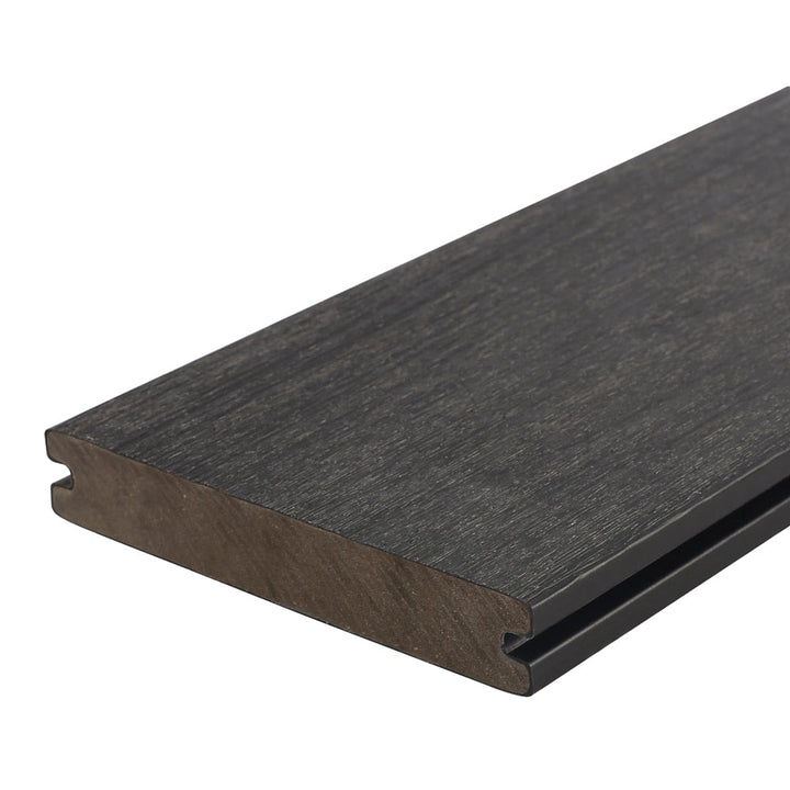 NewTechWood Magellan Solid Board with Groove 1-in x 6-in x 8-ft Hawaiian Charcoal Grooved Composite Deck Board (10-Pack)