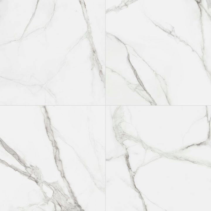 Satori Regent Calacatta 32-in x 32-in Polished Porcelain Marble Look Floor and Wall Tile (13.78-sq. ft/ Carton)