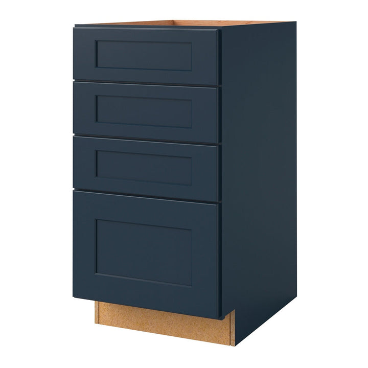 allen + roth Port 18-in W x 34.5-in H x 24-in D Navy 4-Drawer Base Fully Assembled Cabinet (Flat Panel Style)