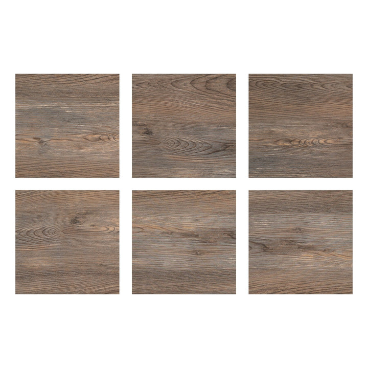 FloorPops Knotting Hill Brown 12-in x 12-in Water-Resistant Peel-and-Stick Vinyl Tile Flooring, 20-sq ft Carton