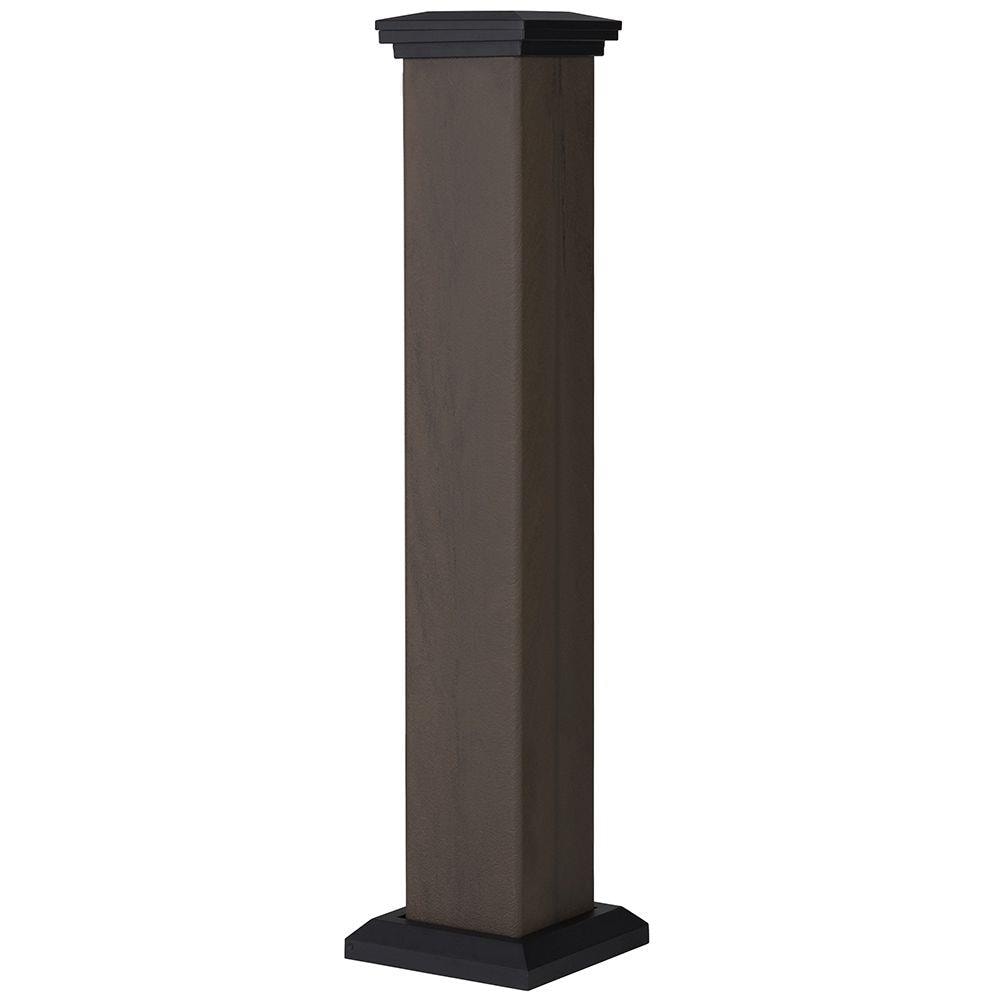 Fortress Building Products Infinity 5-in x 5-in x 3-ft Tiger Cove Brown Composite Deck Post Sleeve
