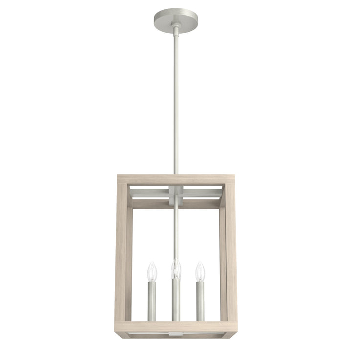 Hunter Squire Manor 4-Light Brushed Nickel Modern/Contemporary Lantern LED Medium Hanging Pendant Light