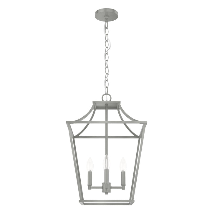 Hunter Laurel Ridge 4-Light Brushed Nickel Traditional Lantern LED Medium Hanging Pendant Light