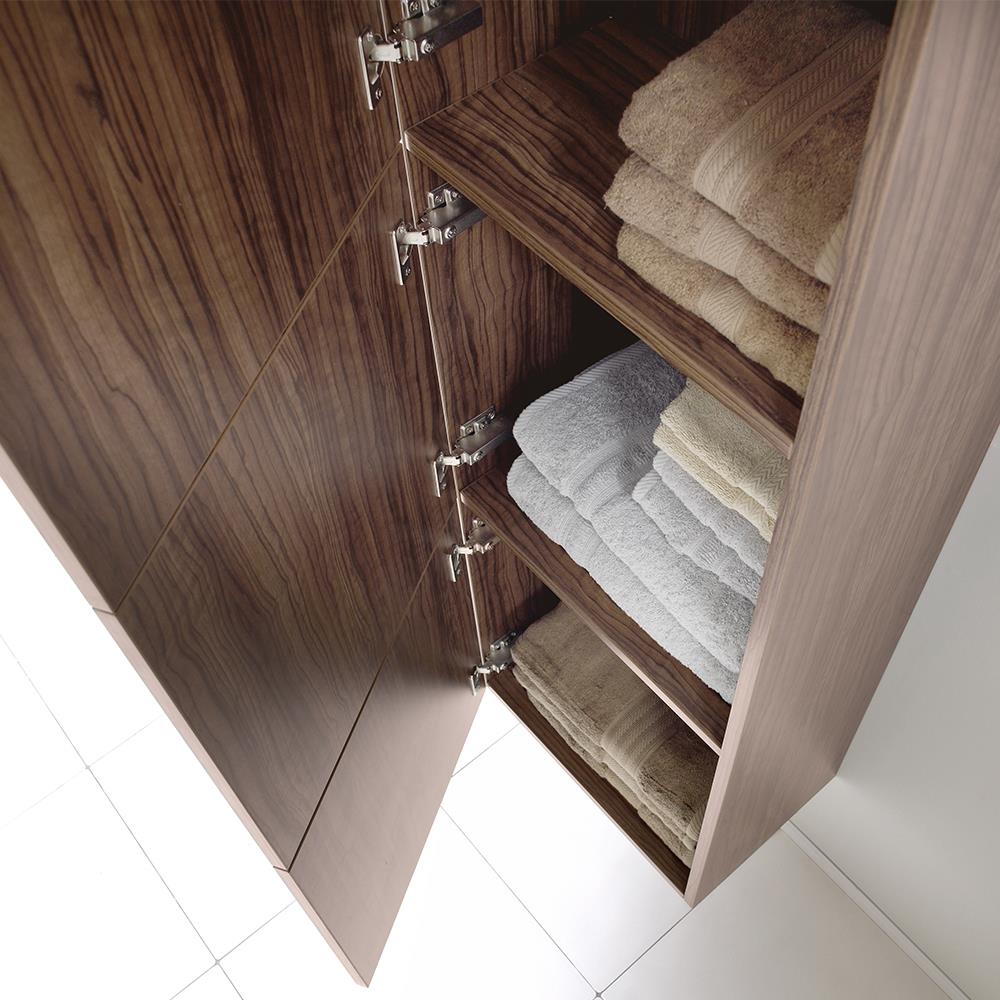 Fresca 17.75-in x 59-in x 12-in Walnut Freestanding Linen Cabinet