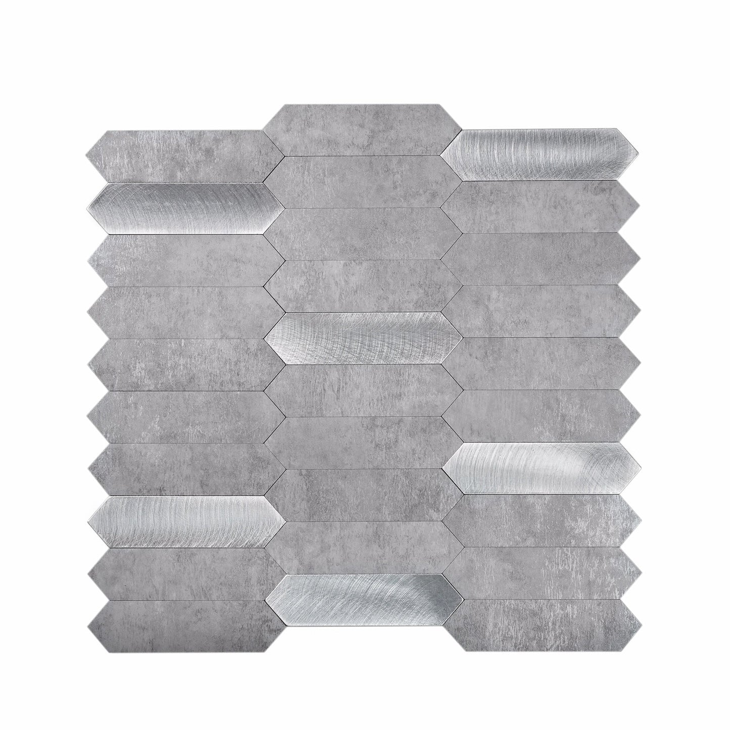 Apollo Tile Brisk Gray and Silver 12-in x 12-in Brushed PVC Wood look Peel and stick Wall Tile product image