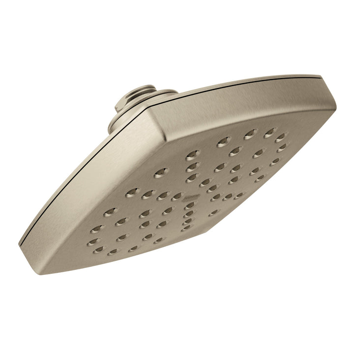 Moen Brushed Nickel 1-Spray Shower Head, 2.5 GPM (9.5 LPM), 6-in Square Fixed Rain Shower