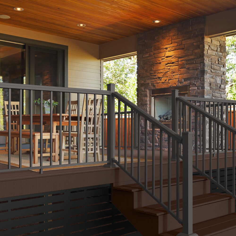 Freedom VersaRail Cambridge 6-ft x 36-in Matte Bronze Aluminum Deck Stair Rail Kit