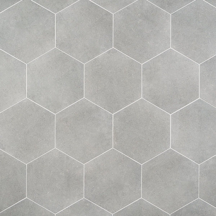 Artmore Tile Bower Hex Gray 12-in x 15-in Matte Porcelain Cement look Hexagon Floor and Wall Tile product image