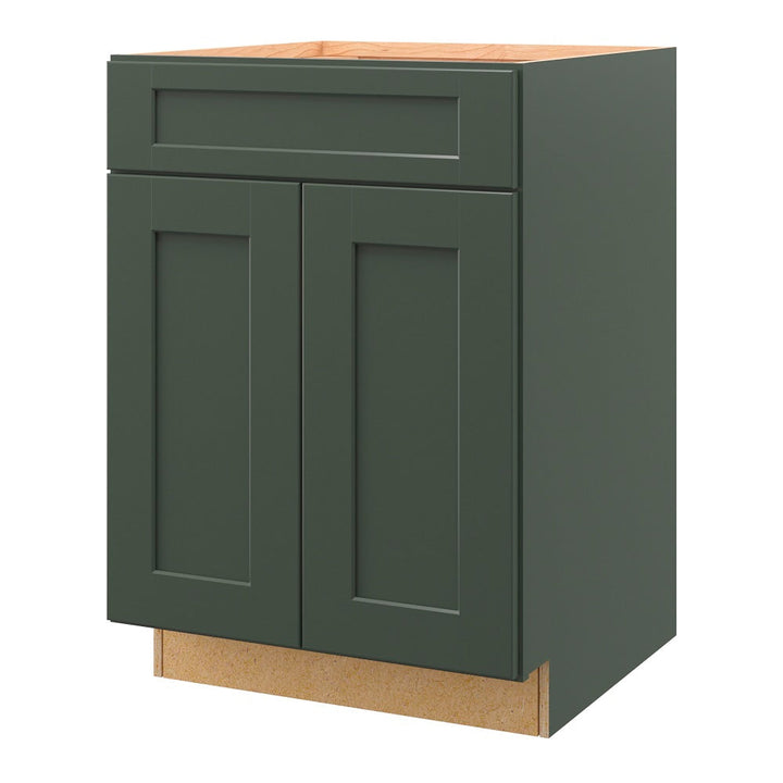 allen + roth Galway 24-in W x 34.5-in H x 24-in D Sage 1-Drawer Base Fully Assembled Cabinet (Flat Panel Shaker Style)